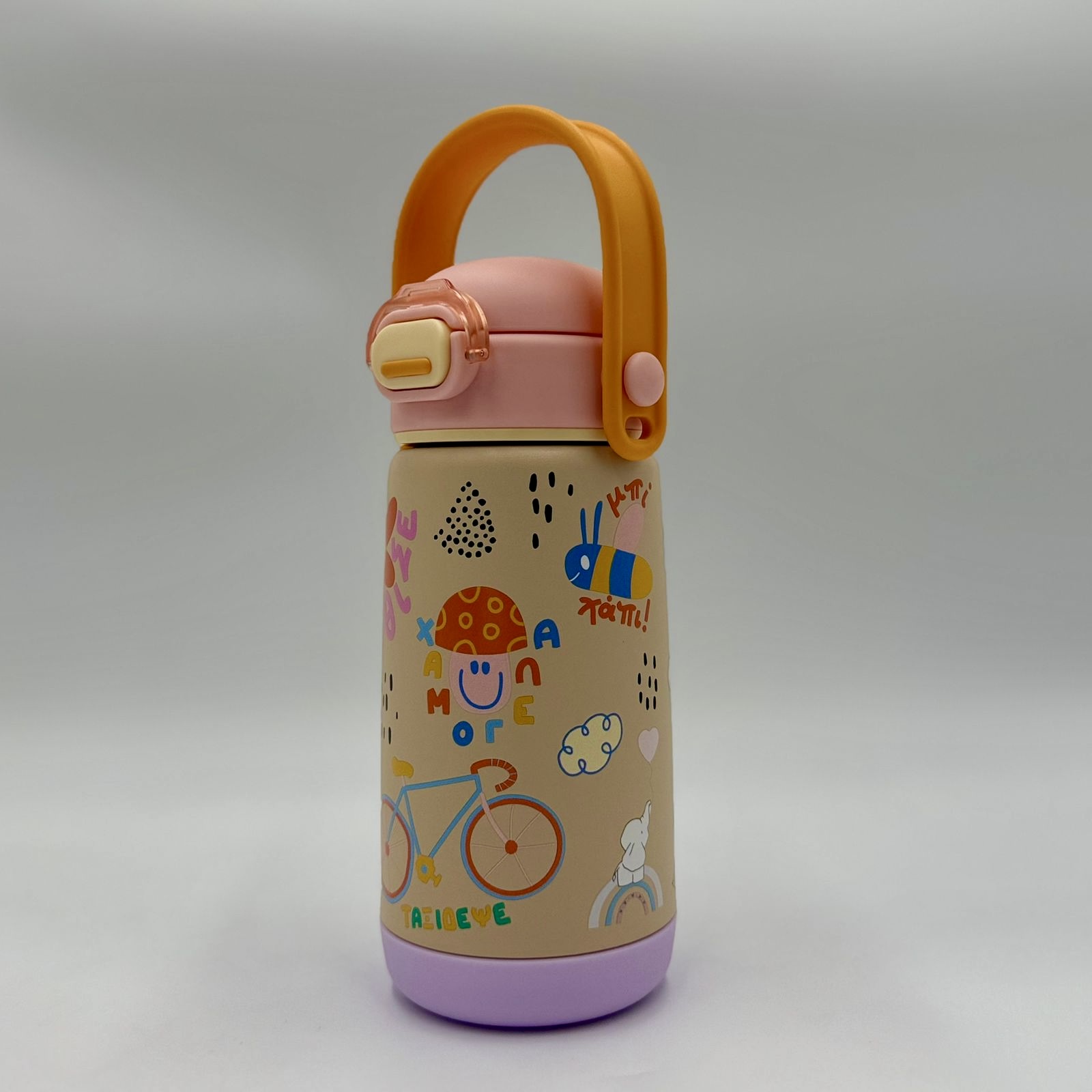 cae28881-a310-4f7f-8cd0-6be73bdb2b17 Happy Life- Kids Thermos 420ml - Shades of Pink - Image 1