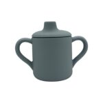 Sippy Cup II -Dusty Blue-  Εκπαιδευτικό ποτηράκι σιλικόνης με στεγανό καπάκι