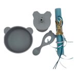 Panda feeding set – Dusty Blue