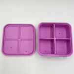 FabFour Bento Box - Φαγητοδοχείο Σιλικόνης με 4 Αποσπώμενα Χωρίσματα - Starlight Pink